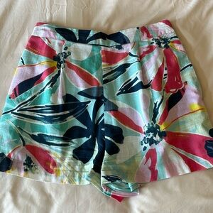 Floral linen dressy shorts